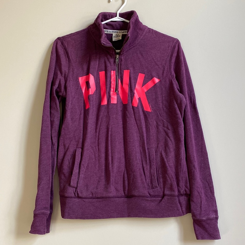 PINK quarter-zip sweatshirt